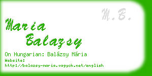 maria balazsy business card